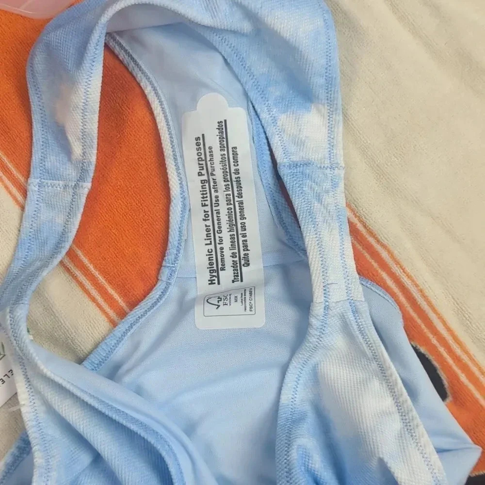 NWT Celebrity Pink Blue & White Tie Dye Bikini Bottom - Picture 8 of 12